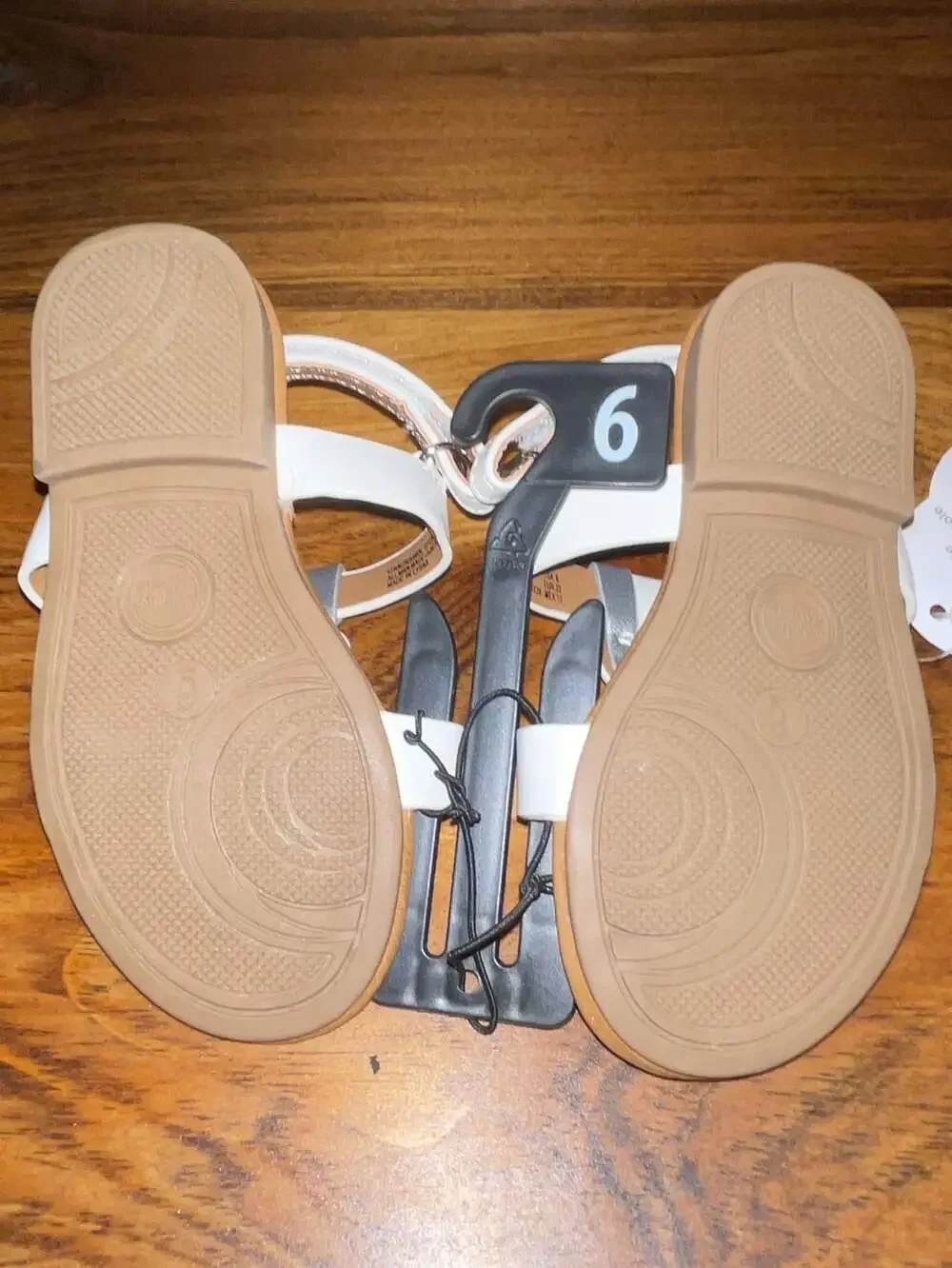 Wonder Nation Toddler Girls White and Silver Braided Sandals Size 6